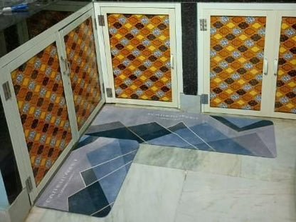 Rubber Floor Mat with Runner Geometric Pattern (Design As per Availibility)